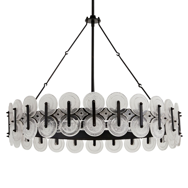 Люстра Arteriors RONDELLE CHANDELIER Черный Прозрачный в Ижевске | Loft Concept 