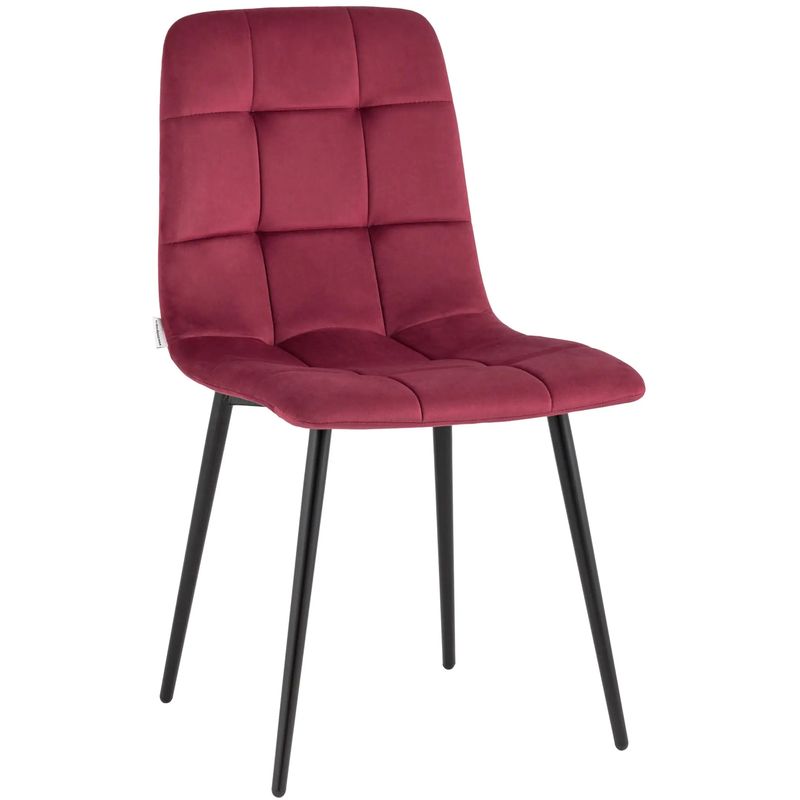 Стул NANCY Chair Малиновый Велюр Малиновый (Crimson) Черный в Ижевске | Loft Concept 