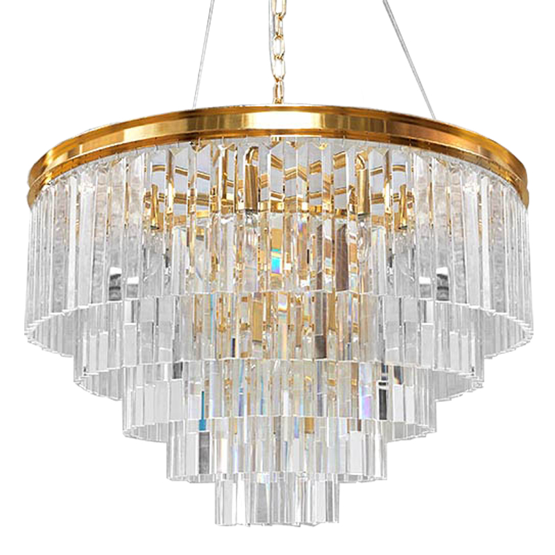 Люстра RH Odeon Chandelier Five Gold 80 Прозрачное Стекло Золотой в Ижевске | Loft Concept 