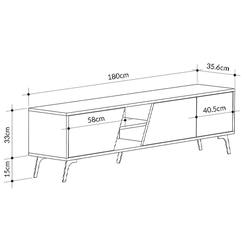 ТВ-тумба с 3-мя дверцами и полками Grey Albe TV Stand в Ижевске