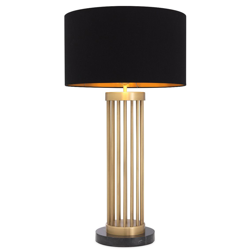 Настольная лампа Eichholtz Table Lamp Condo Черный Латунь Античная полированная Черный Мрамор Nero в Ижевске | Loft Concept 