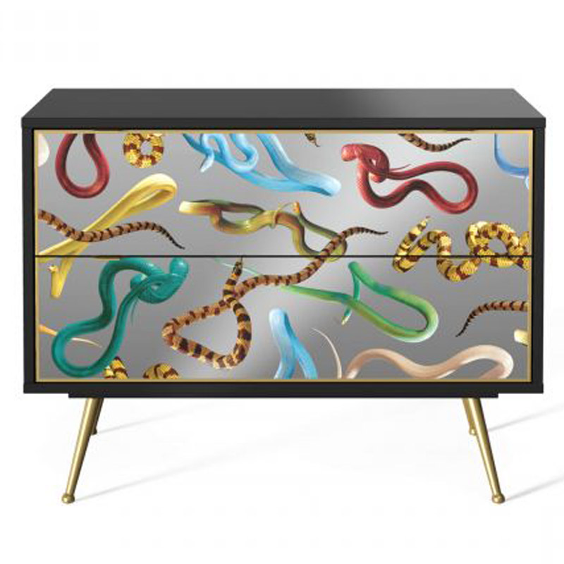 Комод Seletti Chest of Two Drawers Snakes Мульти Черный Золотой Шампань в Ижевске | Loft Concept 