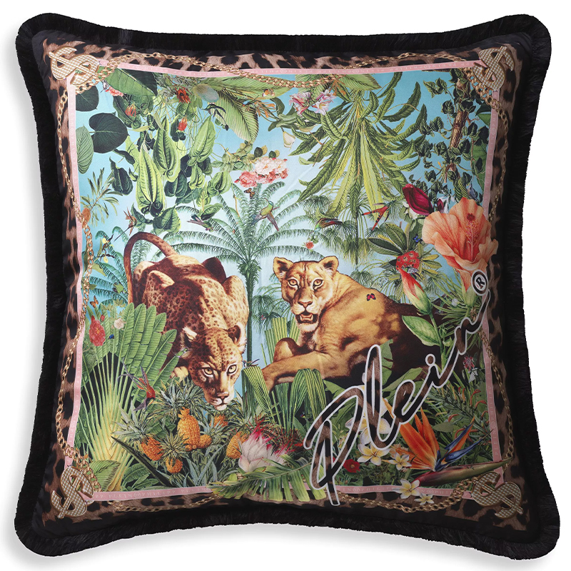 Подушка Philipp Plein Cushion Silk Exotic 70 x 70 Мульти в Ижевске | Loft Concept 