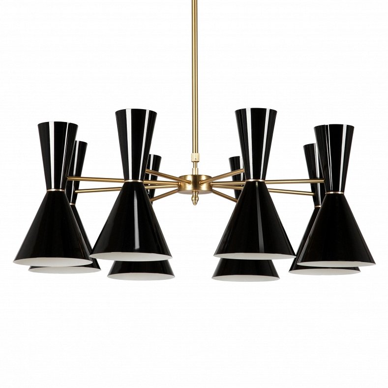 Люстра CAIRO Chandelier 8 Arm black Черный Латунь в Ижевске | Loft Concept 