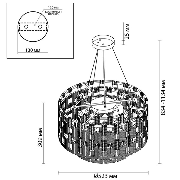 Люстра Ribbed Elements Pendant Round 52 в Ижевске