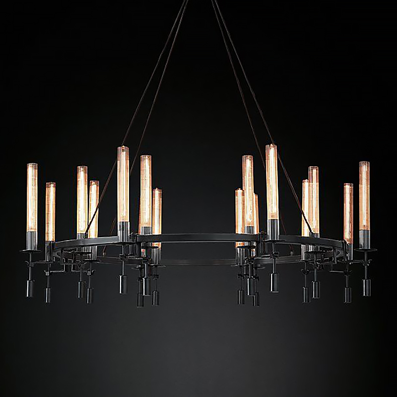 Люстра Restoration Hardware Fontanelle Chandelier black Черный Прозрачный в Ижевске | Loft Concept 