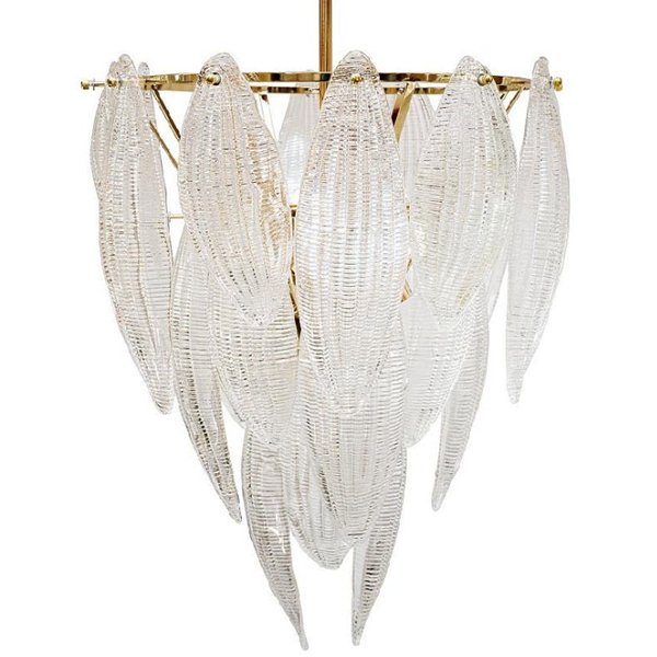 Textured glass Chandelier Глянцевое золото Прозрачный (Transparent) в Ижевске | Loft Concept 