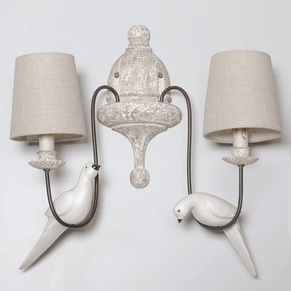 Бра Norman Bird Wall Lamp double ivory ( слоновая кость ) в Ижевске | Loft Concept 