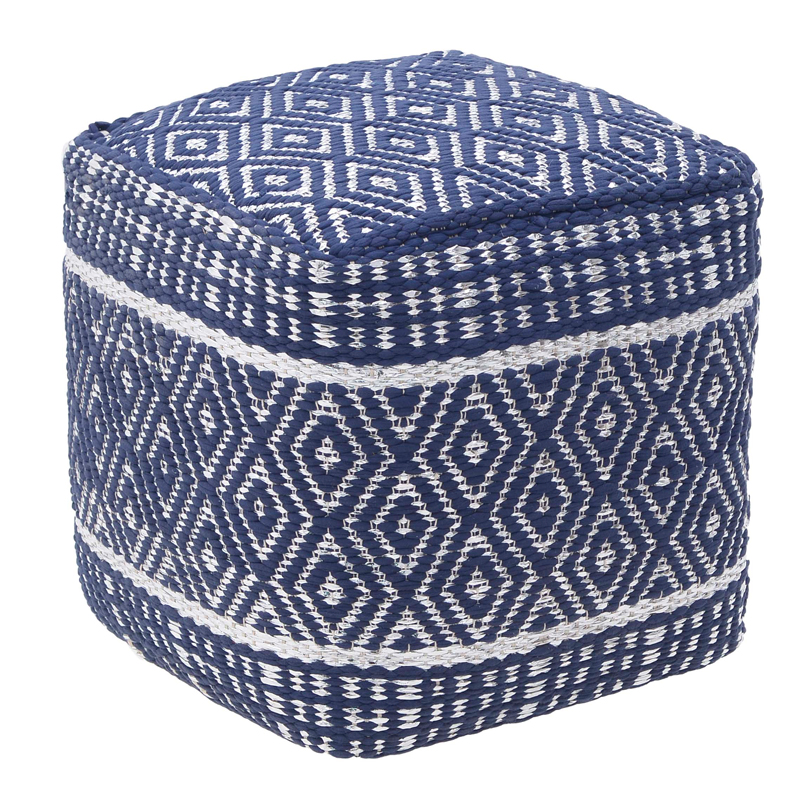 Пуф Rhombuses Kelim Ornament Pouf Синий Белый в Ижевске | Loft Concept 