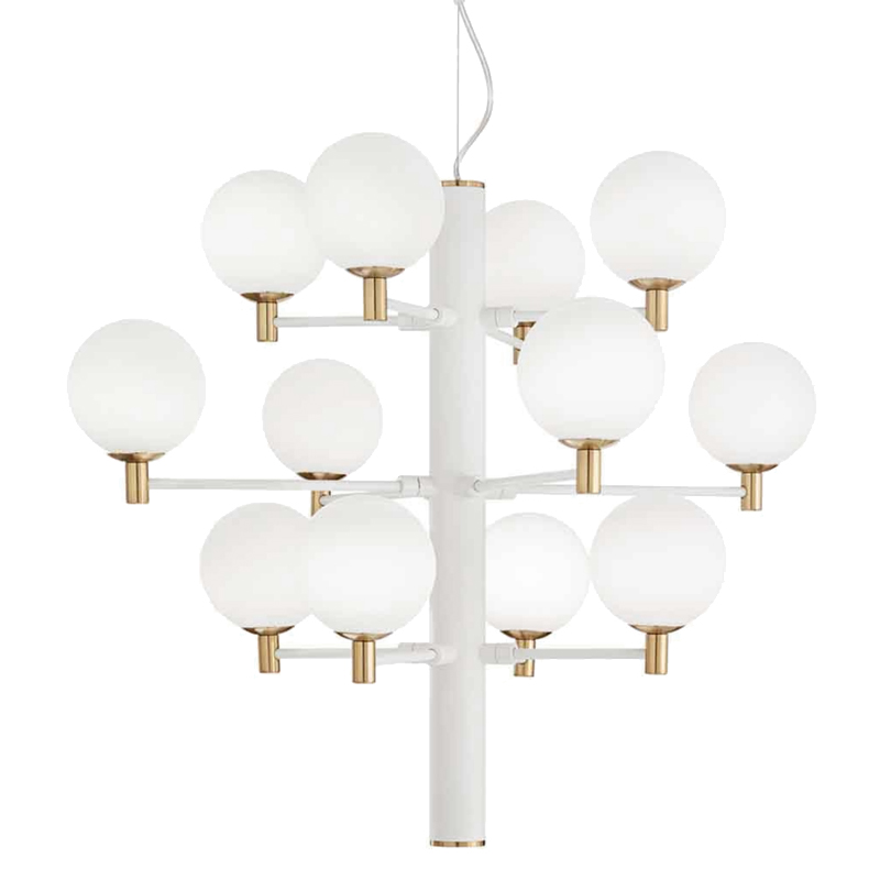 Люстра Italian Globe Abstraction Light White 12 Белый Золотой в Ижевске | Loft Concept 