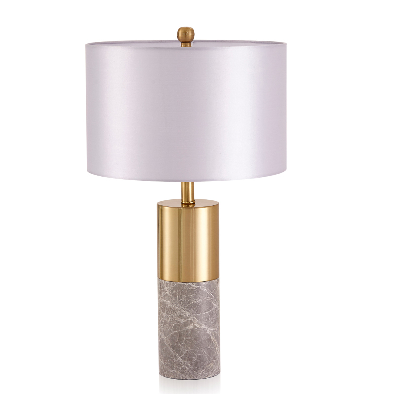 Настольная лампа ZOEY TABLE LAMP Gray base White shade Золотой Белый Серый в Ижевске | Loft Concept 