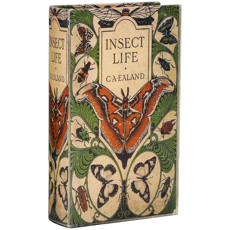 Шкатулка-книга с сейфом Insect Life Book Box Зеленый Бежевый Мульти в Ижевске | Loft Concept 