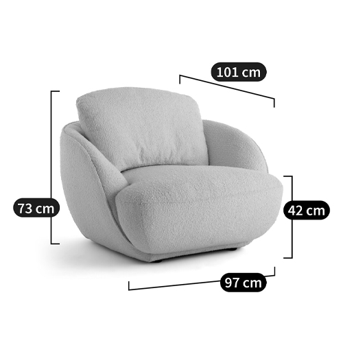 Полукруглое кресло из обивки меланж Halle Melange Armchair в Ижевске