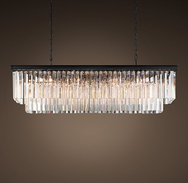 Люстра RH 1920s Odeon Clear Glass Fringe Blackiron 125 Черный в Ижевске | Loft Concept 