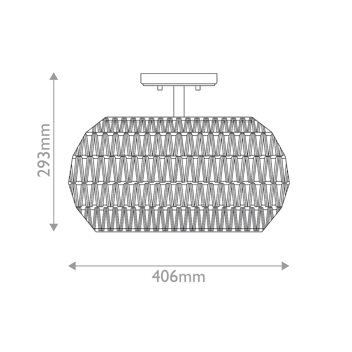 Потолочный светильник с плафоном из плетеного джута и черным каркасом Quoizel в Ижевске