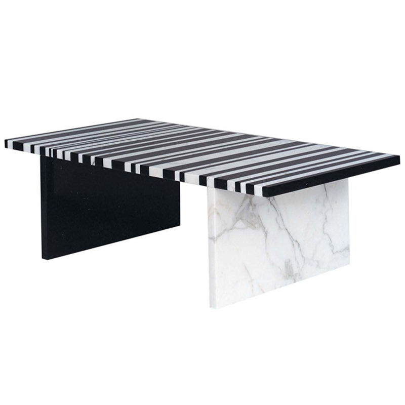 Кофейный стол CODICE A BARRE Black & White Marble Coffee Table Черно-белый Черный Мрамор Nero Белый Мрамор Bianco в Ижевске | Loft Concept 