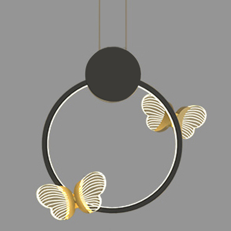 Светильник Butterfly Black Circle Прозрачный Черный Золотой в Ижевске | Loft Concept 