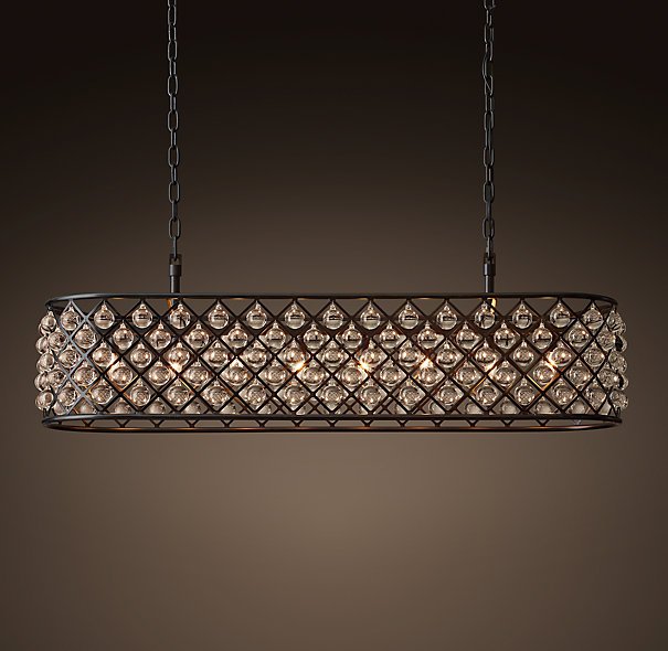 Люстра RH Spencer Rectangular Chandelier 120 Черный в Ижевске | Loft Concept 