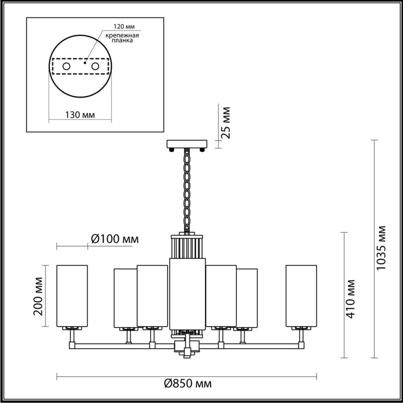 Люстра Pillars на 10 ламп в Ижевске