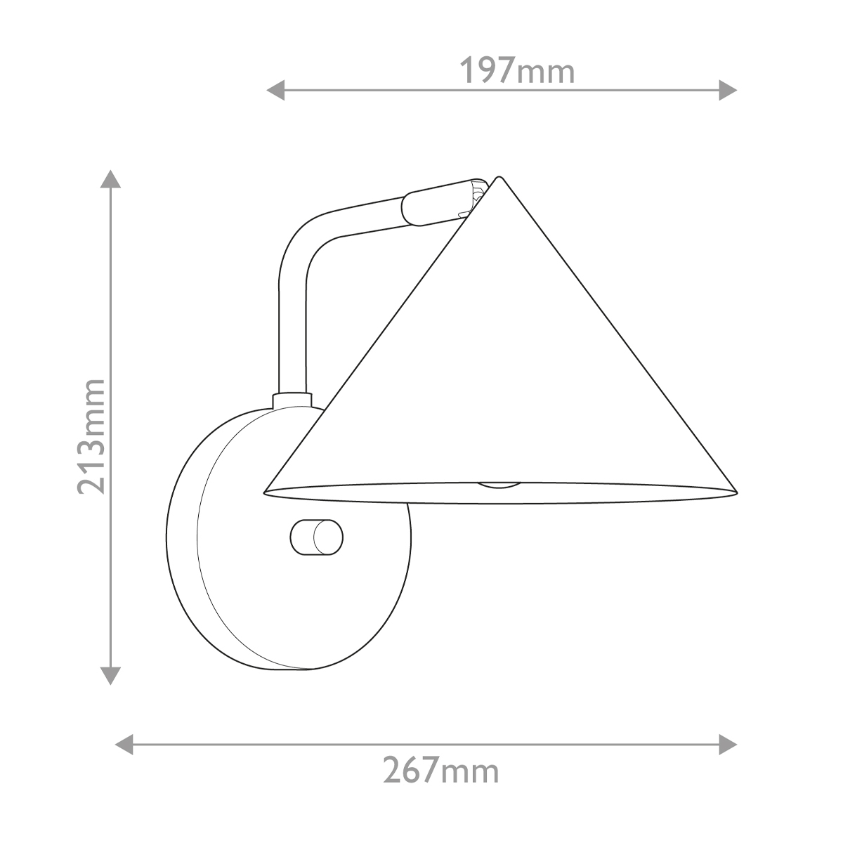Бра с широким конусным плафоном с золотистой внутренней стороной Alora Mood в Ижевске