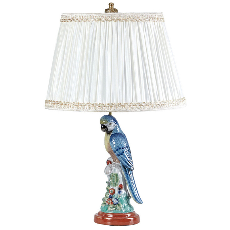 Настольная лампа с абажуром и основанием в виде попугая Parrot Table Lamp Белый Мульти Бронза в Ижевске | Loft Concept 
