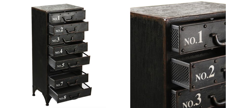 Комод металлический в стиле Лофт Industrial Loft Rustic Iron 8 Drawer Dresser Комод металлический в стиле Лофт Industrial Loft Rustic Iron 8 Drawer Dresser - Loft-Concept в Ижевске