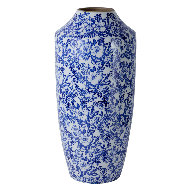 Ваза с синим цветочным узором Blue & White Ornament  Белый Синий в Ижевске | Loft Concept 