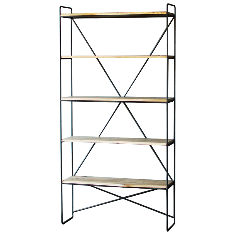 Стеллаж Hart Industrial Metal Rust Rack Черный Древесина в Ижевске | Loft Concept 