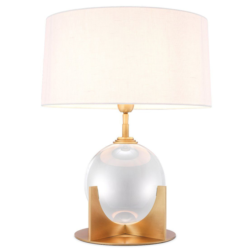 Настольная лампа Eichholtz Table Lamp Fontelina Латунь Античная полированная Прозрачный Белый в Ижевске | Loft Concept 