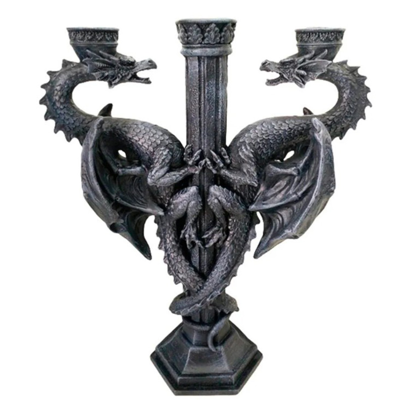 Подсвечник Two Dragons Candlestick Черный в Ижевске | Loft Concept 