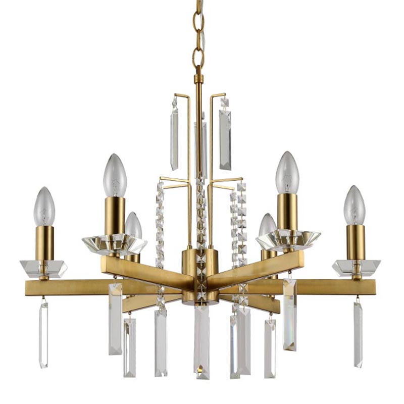 Люстра Vivien Crystal Brass Chandelier 6 Латунь Серый в Ижевске | Loft Concept 