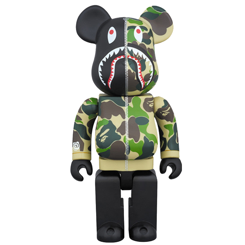 Статуэтка Bearbrick Camo Shark Зеленый Черный в Ижевске | Loft Concept 