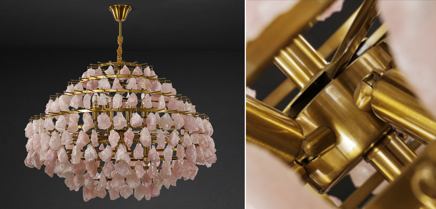 Hardis Pink stone Chandelier 82 - фото №1