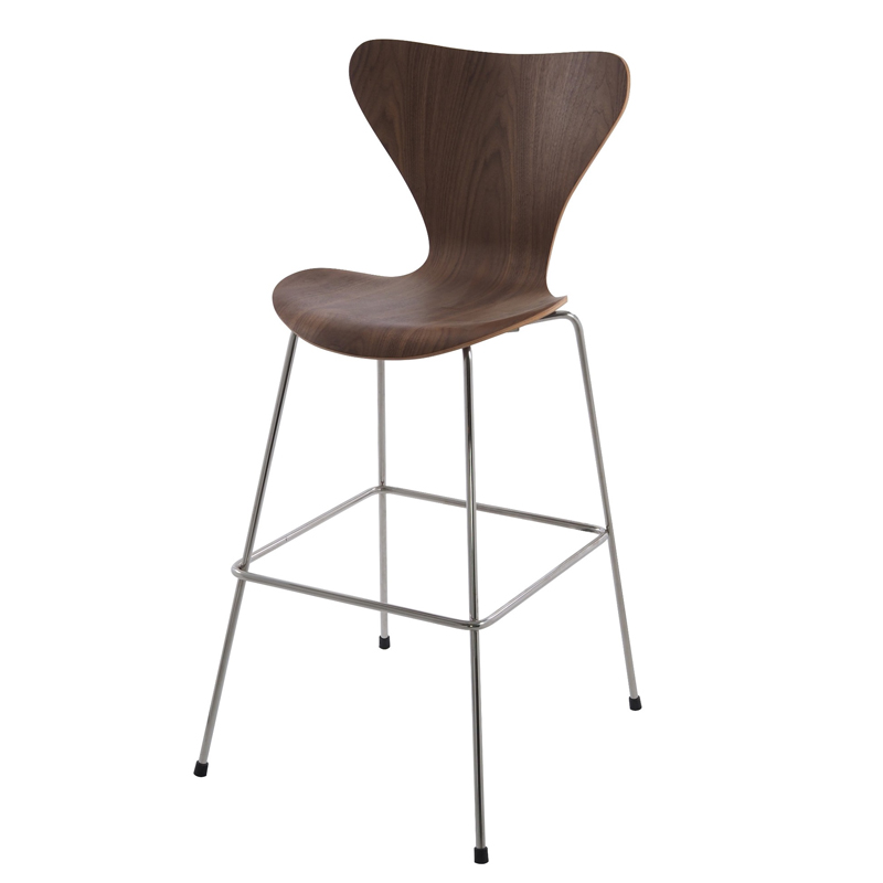 Барный стул Series 7 Bar Stool Орех Нержавеющая сталь в Ижевске | Loft Concept 