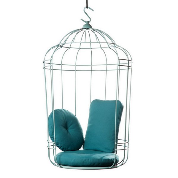 Подвесное кресло "клетка" Swing chair Cage Тёмный циан Дымчатая Роза Серый Терракотовый Желтый в Ижевске | Loft Concept 