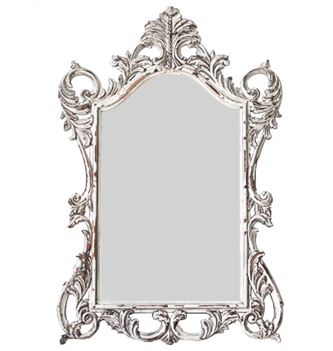 Зеркало Baroque ornament mirror Белый винтажная патина   в Ижевске | Loft Concept 