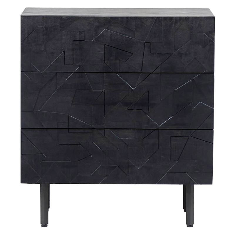 Комод Polygonal Ornament Chest of Drawers M Черный в Ижевске | Loft Concept 