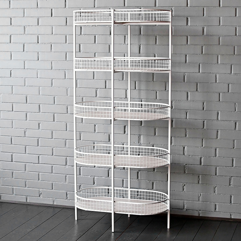 Стеллаж Roan Industrial Metal Rust Rack Белый Древесина в Ижевске | Loft Concept 