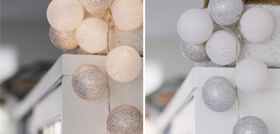 Гирлянда хлопковые фонарики Сotton Ball White-Silver - Loft-Concept в Ижевске