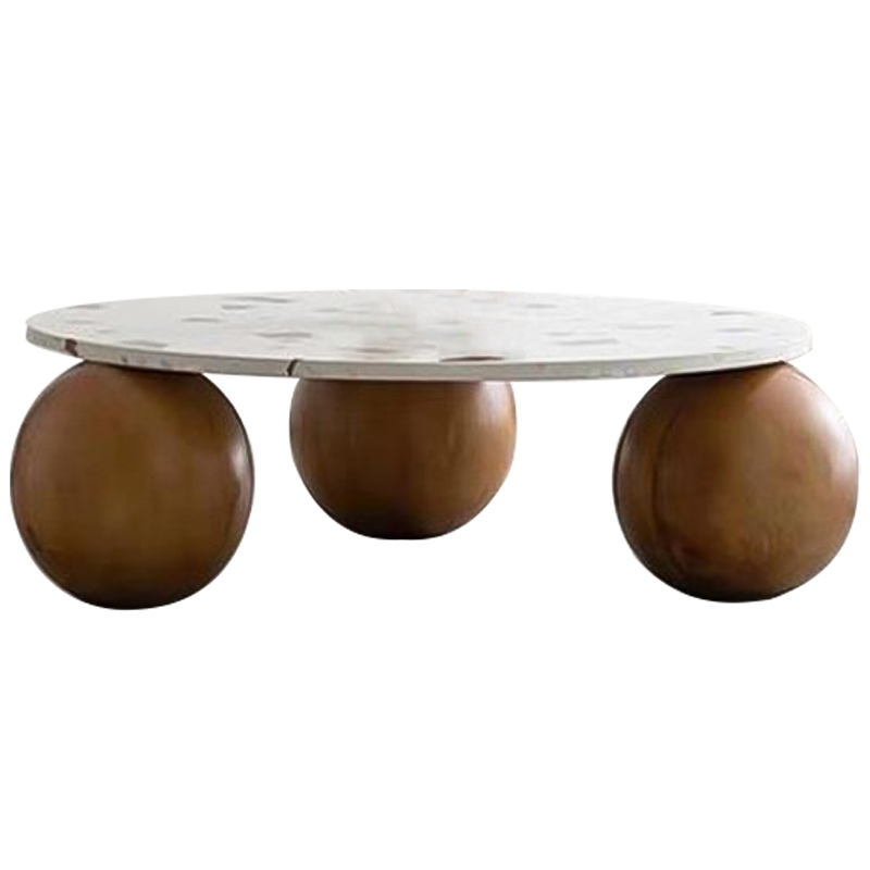 Кофейный стол Oliver Wooden Forms Coffee Table Коричневый Белый в Ижевске | Loft Concept 