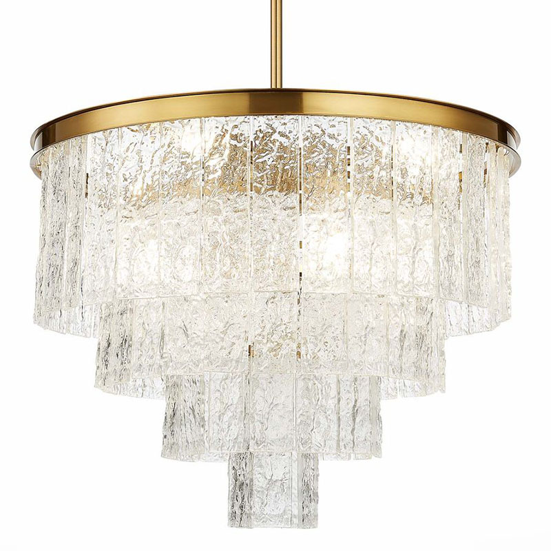 Люстра Renea Textured Glass Chandelier Brass D60 Латунь Прозрачное Стекло в Ижевске | Loft Concept 