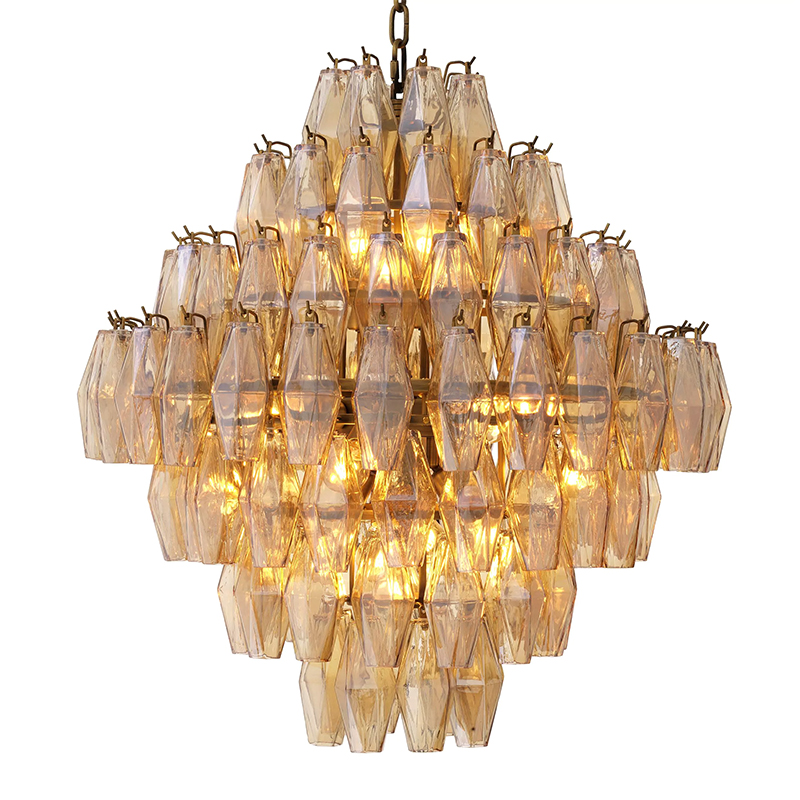 Люстра Eichholtz Chandelier Benini L Amber Янтарный Латунь в Ижевске | Loft Concept 