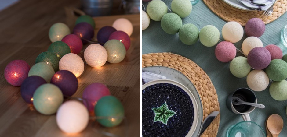 Гирлянда хлопковые фонарики Сotton Ball Forest Fruit - Loft-Concept в Ижевске