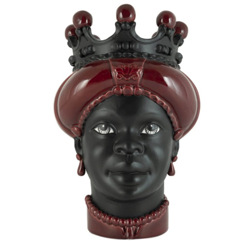 Ваза VASE MORO LADY CROWN DARK burgundy Бургундский красный Черный в Ижевске | Loft Concept 