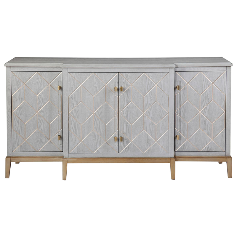 Комод Margaux Chest of Drawers Серый Латунь Прозрачный в Ижевске | Loft Concept 