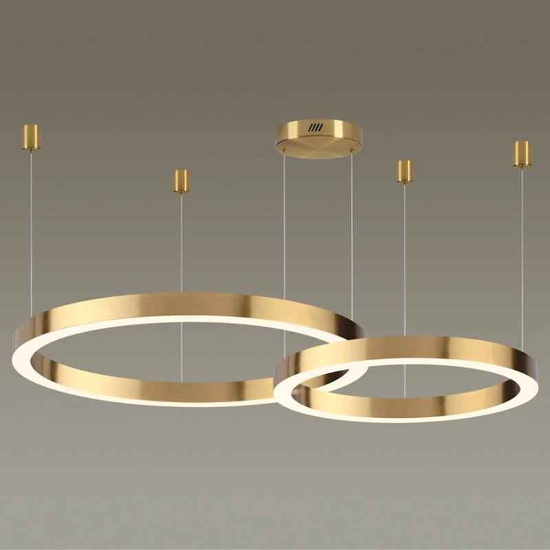 Люстра 2 Gold Ring Horizontal Золотой в Ижевске | Loft Concept 