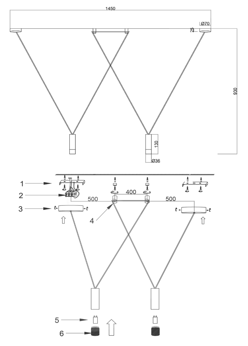 Wireflow LED White Suspension lam 2 патрона в Ижевске