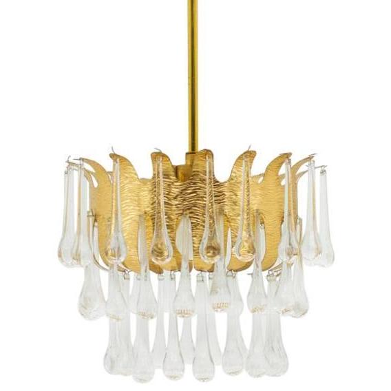 Люстра Ernst Palme Glass and Gilded Brass Chandelier Золотой в Ижевске | Loft Concept 