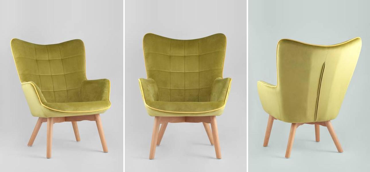 Кресло Cordelia горчичный велюр - фото