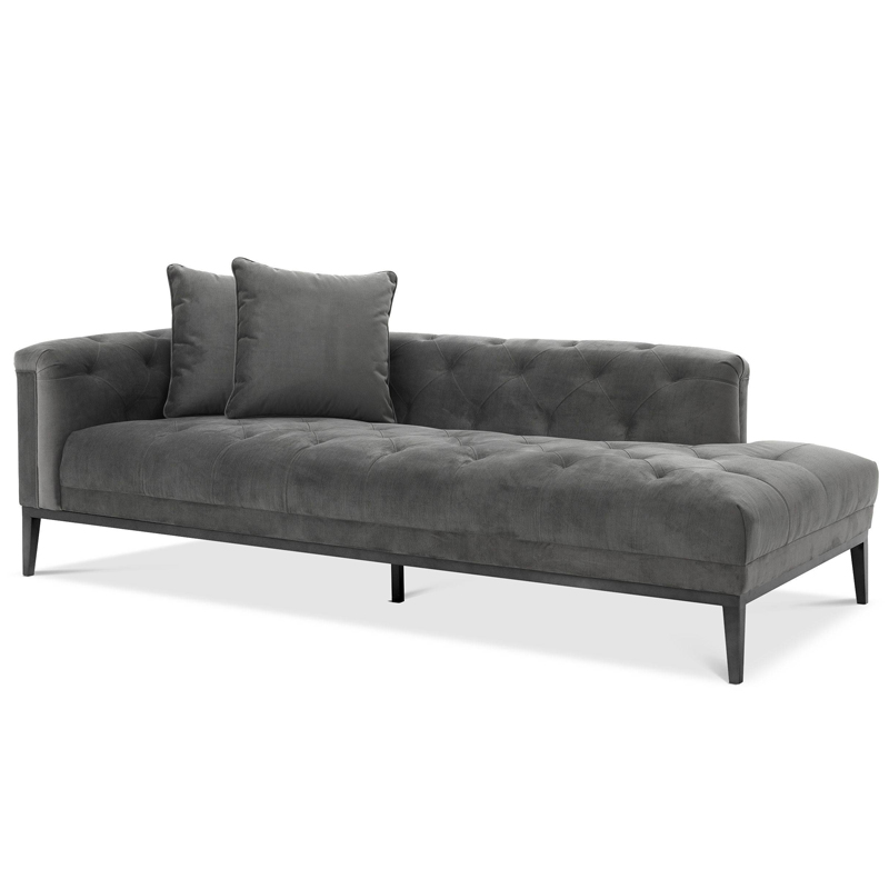 Кушетка Eichholtz Lounge Sofa Cesare Left grey Серый Темная бронза в Ижевске | Loft Concept 